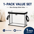 Black PVC Stuffed Animal & Doll Storage Box with Handle – Dustproof, Durable Toy Organizer for Kids’ Room, Playroom, Living Room, or Birthday Gift